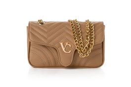 Vince Camuto Bolso Bandolera Camel Piel de Polivinilo Elegante y Funcional 23x7x15 cm